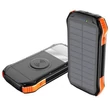 VIKING S12W SOLAR POWERBANK 12.000 mAh QI VEZETÉK NÉLKÜLI GYORSTÖLTÉSSEL FEKETE/NARANCSSÁRGA