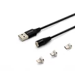 SAVIO CL-152 MÁGNESES 3-IN-1 USB TÖLTŐ ÉS ADATKÁBEL USB-C + APPLE LIGHTNING + MICRO USB 1m FEKETE