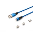 SAVIO CL-157 MÁGNESES 3-IN-1 USB TÖLTŐ ÉS ADATKÁBEL USB-C + APPLE LIGHTNING + MICRO USB 2m KÉK