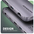 AXAGON HMC-12GM2 USB-C 3.2 GEN 2 SUPERSPEED 12in1 USB HUB NVMe/SATA M.2-GIGABIT LAN-PD 3.0 100W