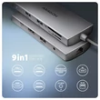 AXAGON HMC-8HLSA USB-C 3.2 GEN 1 SUPERSPEED 9in1 USB HUB GIGABIT LAN-PD 3.0 100W