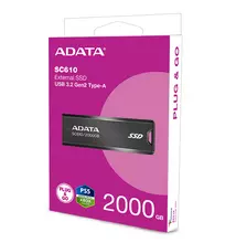 ADATA SC610 USB 3.2 GEN 2 KÜLSŐ SSD MEGHAJTÓ 2000GB FEKETE