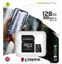 KINGSTON CANVAS SELECT PLUS MICRO SDXC 128GB + ADAPTER CLASS 10 UHS-I U1 A1 V10 (100 MB/s)