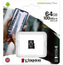 KINGSTON CANVAS SELECT PLUS MICRO SDXC 64GB CLASS 10 UHS-I U1 A1 V10 (100 MB/s)