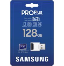 SAMSUNG PRO PLUS (2023) MICRO SDXC 128GB CLASS 10 UHS-I U3 A2 V30 180/130 MB/s + USB 3.0 MEMÓRIAKÁRTYA OLVASÓ