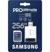 SAMSUNG PRO ULTIMATE (2023) SDXC 256GB CLASS 10 UHS-I U3 V30 200/130 MB/s + USB 3.0 MEMÓRIAKÁRTYA OLVASÓ