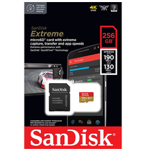 SANDISK EXTREME MOBILE MICRO SDXC 256GB + ADAPTER CLASS 10 UHS-I U3 A2 V30 190/130 MB/s