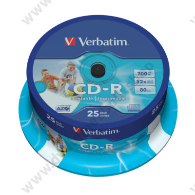 VERBATIM CD-R 52X FULL NYOMTATHATÓ ID BRANDED CAKE (25)