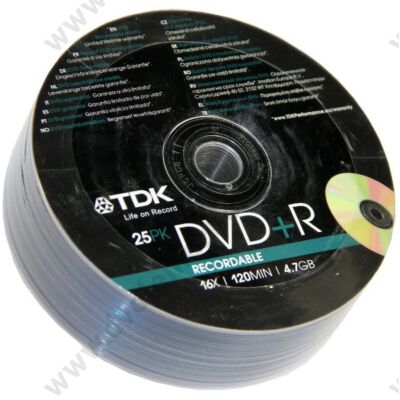 TDK DVD+R 16X SHRINK (25)