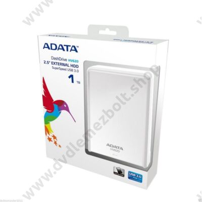 ADATA USB 3.0 HDD 2,5 HV620 1TB FEHÉR FÉNYES