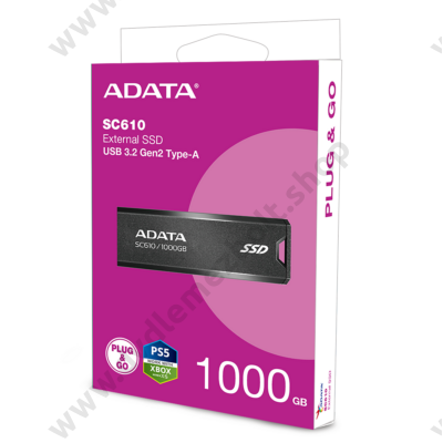 ADATA SC610 USB 3.2 GEN 2 KÜLSŐ SSD MEGHAJTÓ 1000GB FEKETE