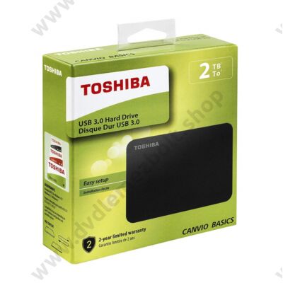 TOSHIBA CANVIO BASICS 2,5 COL USB 3.0 KÜLSŐ MEREVLEMEZ 2TB FEKETE