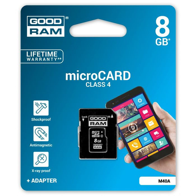 GOODRAM MICRO SDHC 8GB + ADAPTER CLASS 4