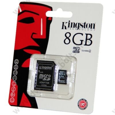 KINGSTON MICRO SDHC 8GB + ADAPTER CLASS 4