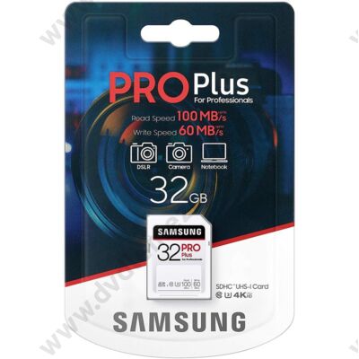 SAMSUNG PRO PLUS SDHC 32GB CLASS 10 UHS-I U3 100/60 MB/s
