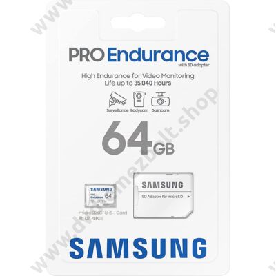 SAMSUNG PRO ENDURANCE MICRO SDXC 64GB + ADAPTER CLASS 10 UHS-I U1 V10 100/30 MB/s
