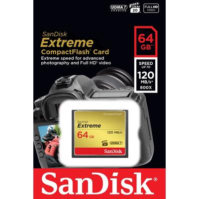 SANDISK COMPACT FLASH EXTREME UDMA7 MEMÓRIAKÁRTYA 120MB/s 64GB