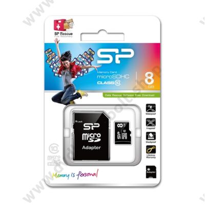 SILICON POWER MICRO SDHC 8GB + ADAPTER CLASS 10