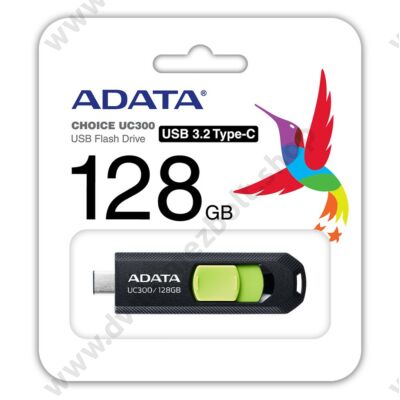ADATA UC300 USB-C 3.2 GEN 1 PENDRIVE 128GB FEKETE-ZÖLD