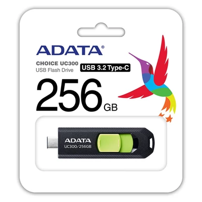 ADATA UC300 USB-C 3.2 GEN 1 PENDRIVE 256GB FEKETE-ZÖLD