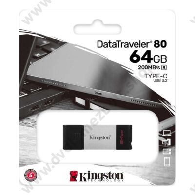 KINGSTON DATATRAVELER 80 USB-C 3.2 GEN 1 PENDRIVE 64GB