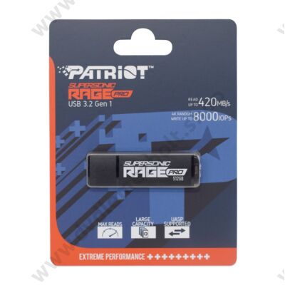 PATRIOT SUPERSONIC RAGE PRO USB 3.2 GEN 1 PENDRIVE 512GB (420 MB/s OLVASÁSI SEBESSÉG)