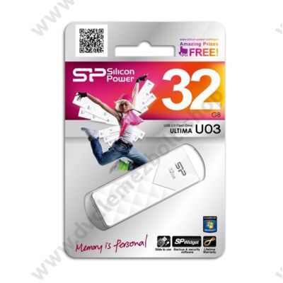 SILICON POWER ULTIMA U03 USB 2.0 PENDRIVE 32GB FEHÉR